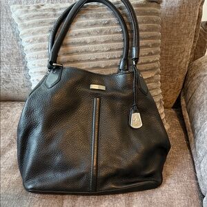 Cole Haan Elegant Black Leather Tote Bag